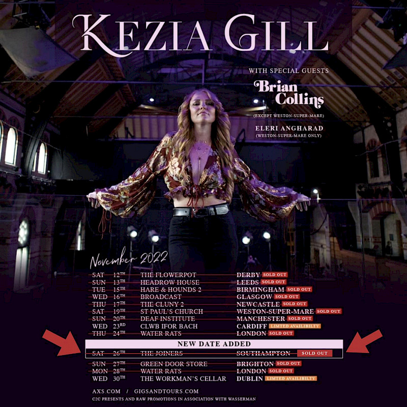 Preview image for blog post - Kezia Gill on tour!