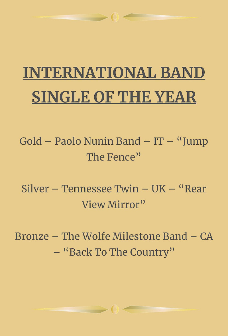 Preview image for blog post - ISSA Award Winners - Rear View Mirror wins International Band Single Of The Year Silver Award!